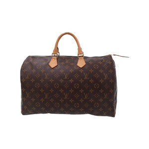 Louis Vuitton Monogram Leather Brown Speedy Boston Bag